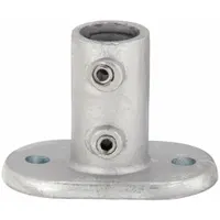 Structural Pipe Fitting: Railing Base Flange, Oval, 1 1/4 in For Pipe Size, Cast Iron, Gray