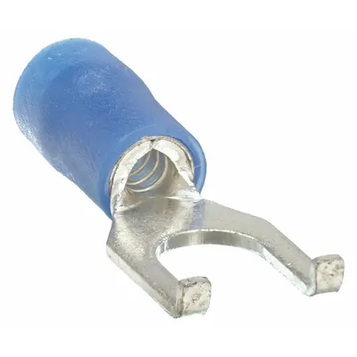 OEM Fork Terminals: Blue, Vinyl, #10 Stud Size, 16 AWG – 14 AWG Wire Range - Insulated Fork Terminals