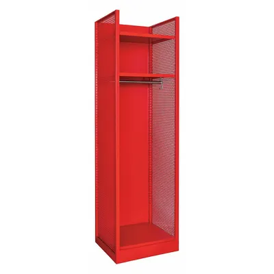 HALLOWELL Gear Locker: 24 3/4 in x 22 in x 86 1/4 in, Steel, 2 Shelves, 1 Compartments - Firefighter Open-Front Ventilated Metal Gear Lockers