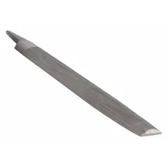 This double-cut half-round file features a safe edge cut and smooth cut for general metalworking and deburring tasks. Measuring 11-3/4 inches long without tang and 1-1/8 inches wide, it has a taper towards point design and natural finish.