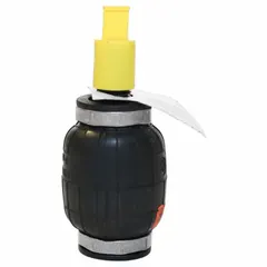 Natural rubber adjustable air spring with center mounting configuration. Compressed height 1.5 in, extended height 2.3 in, operating pressure range 0 psi to 120 psi. Used for vibration isolation, actuation, and load lifting in industrial equipment such as presses, conveyors, and packaging machinery.