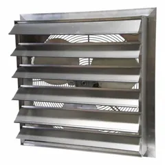 This 24-inch hazardous location shutter-mount exhaust fan features a 1/3 hp totally enclosed air-over motor with one speed, delivering 5,520 cfm. It operates on 230/460V AC, 3-phase power and has an aluminum frame and finish. Suitable for Class I, Division 1, Groups C and D environments, it is used for ventilation in areas where flammable gases or vapors may be present.