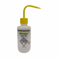 APPROVED VENDOR Wash Bottle: 500 mL, Isopropanol, Yellow, Narrow, Std Spout Spout, Colorless (MPN 832J90)