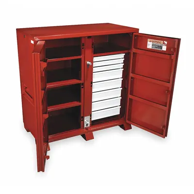 CRESCENT JOBOX Jobsite Cabinet, 58.7 cu ft, Padlock Hasp, Brown - Jobsite Cabinets