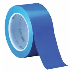 Solid blue vinyl tape, 4 in wide by 108 ft long, with a 5.2 mil thickness. Part of the Series 471 line with no printed legend. Used for marking aisles, hazards, and work zones in industrial environments such as warehouses and factories.