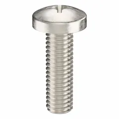 Pan head machine screws with #10-32 thread, 5/8 in length, made from 316 stainless steel with a plain finish. Phillips drive size #2. Supplied in a 25-piece pack. Suitable for general fastening applications where corrosion resistance is required.