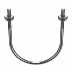 This stainless steel U-bolt is designed to secure pipes, conduits, or tubing to structural supports. It fits 8-inch pipe size with an 11 1/8-inch inside height and features a 5/8"-11 thread. Suitable for industrial piping systems, water treatment, and HVAC applications requiring corrosion resistance.