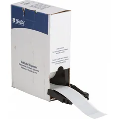 Continuous label roll, 2 in x 75 ft, made of polyester with a fluorescent green gloss finish for indoor use. Features glow-in-the-dark material properties. Compatible with M710 printer series. Suitable for safety signage, equipment marking, and emergency egress path marking in low-light environments.