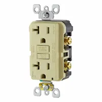 LEVITON Receptacle: Decorator Duplex, 5-20, Ivory, 125V AC, 20 A, 2 Pole / 3 Wire (MPN AFTR2-I)