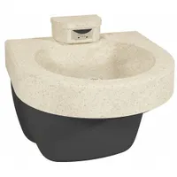 BRADLEY Wash Fountain: Sand, Terreon®, D-Shape, 21 1/4 in Overall Wd, Std Drain, 1 Stations (MPN S93-726)