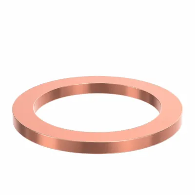 OEM Sealing Washer: M6 Screw Sz, Copper, Copper Seal, 6 mm Inside Dia, 10 mm Outside Dia - Single-Piece Sealing Washers