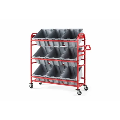 RUBBERMAID COMMERCIAL PRODUCTS Tote Picking Cart with Angled Shelves