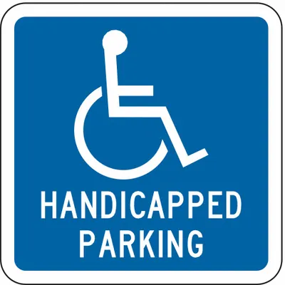 LYLE Handicapped Parking Sign, 18 in x 18 in, Aluminum, High Intensity Prismatic - Handicapped Parking Signs