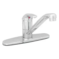 T&S BRASS Low Arc Kitchen Faucet: Brass, Centerset, Deck, 2 Mounting Holes, 2.2 gpm Flow Rate, Metal (MPN B-2731)