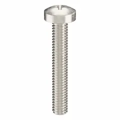 M2.5x0.45 thread, 16 mm long, 18-8 stainless steel, plain finish, pan head, Phillips drive, #1 drive size. Supplied in a 100-piece pack. Used for fastening components in precision assemblies, electronics enclosures, and light machinery.