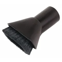 Brush attachment for air-powered vacuum guns, 4 19/32" long. Used to sweep dust, chips, and particles from machinery, workbenches, and tight spaces in industrial cleaning applications.