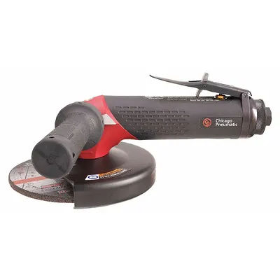 CHICAGO PNEUMATIC Air Angle Grinder: 6 in Wheel Dia, 2.4 hp Horsepower - Standard Reach Air-Powered Angle Grinders