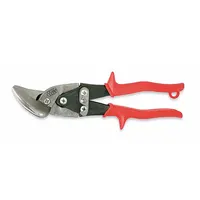 CRESCENT WISS Offset Snip: Left/Straight, 9 1/4 in Overall Lg, 1 1/4 in Cutting Lg, Steel, Plastic (MPN M6R)
