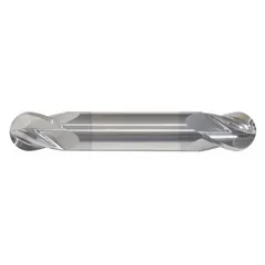 This solid carbide ball end mill features a TiCN coating and four flutes. The ball nose design enables contouring, slotting, and 3D profiling in metal and composite workpieces. With a 3/4" mill diameter, 1" length of cut, and 3" overall length, it is suited for general machining applications requiring a rounded profile.