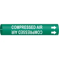 Pipe Marker: Compressed Air, Green, White, Fits 4 to 6 in Pipe O.D., 1 Pipe Markers, With Arrows (MPN 4033-D)