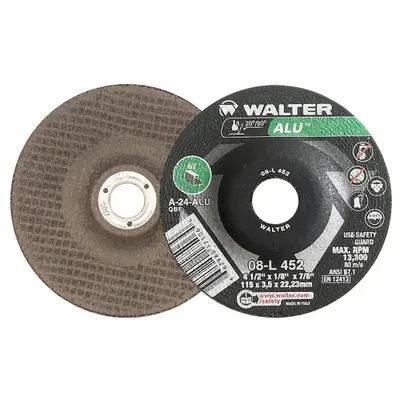 WALTER SURFACE TECHNOLOGIES Cut-Off & Grinding Wheel: Type 27, 4 1/2" x 1/8" x 7/8" - General Purpose Combination Wheels for Soft Metals