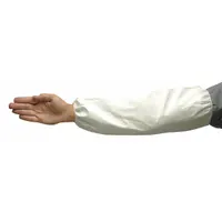 Protective Sleeves: 18 in Overall Lg, Serged Seam, White, 1 mil Thick, Posi-Wear® UB™, PIP, 200 PK (MPN 3712)