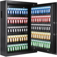 Key Cabinet: 100 Key Capacity, Digital Lock, Steel, Black, 21 5/8 in Ht, 15 5/8 in Wd, 4 3/4 in Dp (MPN AX13370)