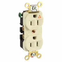 HUBBELL Receptacle: Duplex, 5-15, Ivory, 125V AC, 15 A, 2 Pole / 3 Wire (MPN IG5262I)