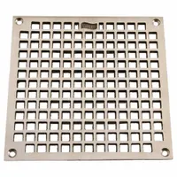JAY R. SMITH MFG. CO Grate: A, Square, 7 1/2 in Overall Wd, 3/8 in Overall Ht, Nickel Bronze, Bronze (MPN B08NBG)
