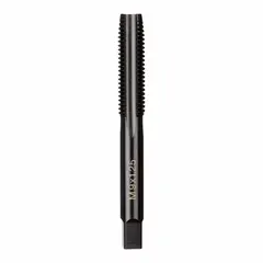 General purpose hand tap for cutting internal metric threads. Features M9x1.25 thread size, 2B class of fit, plug chamfer, and 4 flutes. Constructed from black oxide carbon steel for use in ferrous materials. Suitable for maintenance, repair, and production tapping applications.