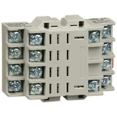 SCHNEIDER Relay Socket: 10 A Rating, DIN-Rail & Surface Socket Mounting, 14 Pins - Combination DIN-Rail & Surface-Mounted Sockets