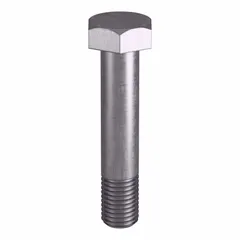 Grade B8 stainless steel heavy hex bolt with 7/8"-9 thread size and plain finish. Meets ASTM A193 material standards and ASME B18.2.1 dimensional standards. Supplied in a small pack without a nut. Commonly used in structural bolting applications requiring high strength and corrosion resistance.