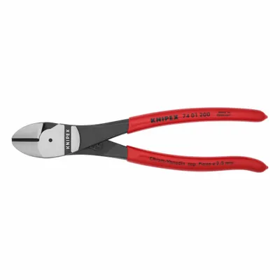 KNIPEX High Leverage Diagonal Cutting Plier: Std, Straight, Oval, 1 in Jaw Lg - Standard-Cut Diagonal-Cutting Pliers