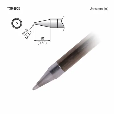 HAKKO Soldering Tip: T39 Series, Conical, 0.5 mm W - T39 Series Soldering Tips