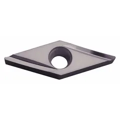 Diamond indexable turning insert for precision machining of non-ferrous materials, composites, and plastics. Suitable for turning, boring, and profiling operations requiring fine surface finishes.