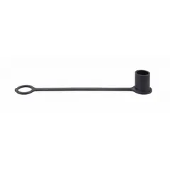 Molded rubber hydraulic hose cap with 1/2 in fitting size. Seals hose ends and couplings to protect against dirt, moisture, and debris. Used in hydraulic systems to maintain fluid cleanliness.
