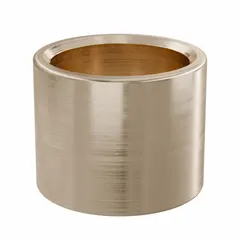 This OILITE sleeve bearing is made from SAE 841 bronze, a self-lubricating material suitable for general purpose applications. It has a 1 in bore, 1-1/4 in OD, and 1 in length, with a maximum PV rating of 50,000 lb/sq in-fpm. Sold in packs of 5, it is commonly used in industrial machinery to support rotating shafts and reduce friction in conveyors, pumps, and material handling equipment.
