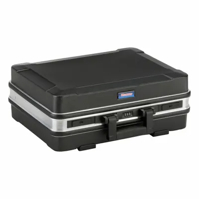 WESTWARD Tool Case: 16 3/8 in W 8 in D 19 11/16 in H, Plastic, Black, Hinged Lid - Plastic Tool Cases