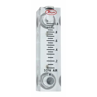 Dwyer Flowmeter, Range 4-40 Scfh Air: Acrylic Flowmeter, Scale, Variable Area - Inline Flowmeters for Air & Compressed Gases
