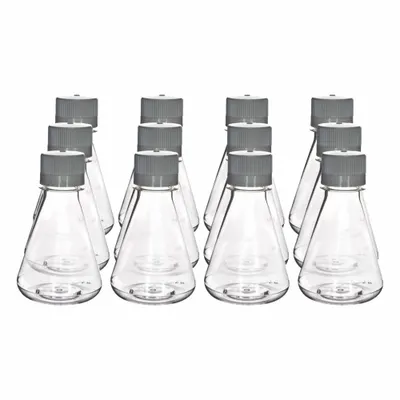 OEM Erlenmeyer Flask, PETG, 250 mL, Sterile, CH5232PK12 - Plastic Erlenmeyer Flasks