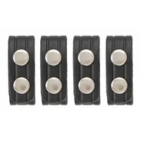 HEROS PRIDE Belt Keeper: Universal, Plain Synthetic Leather, 1 in Wd, Black, Nickel Snap, 4 PK (MPN 1499PN)