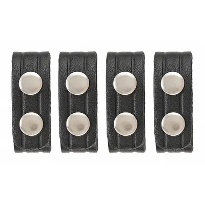 HEROS PRIDE Belt Keeper: Universal, Plain Synthetic Leather, 1 in Wd, Black, Nickel Snap - Belt Keepers