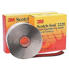 3M 2229 Series square pad, 3-3/4 by 3-3/4 inches, 125 mil thick, made of black rubber mastic. Designed for moisture-resistant sealing and insulation of electrical connections, splices, and cable jackets. Suitable for utility, construction, and maintenance applications requiring a conformable barrier against water, chemicals, and UV exposure. Supplied in a 40-pack.