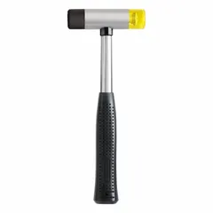 This rubber-tip hammer features a 16 oz head weight and 1 1/8 in tip diameter, with replaceable soft tips for non-marring striking. The 12 in overall length provides controlled force for assembly, automotive trim, and woodworking applications where surface damage must be avoided.