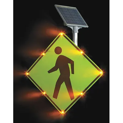 LED W11-2 MUTCD Diamond Grade Solar Flashing School Crossing Sign - Flashing LED School Crossing Signs