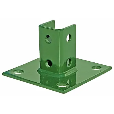 VAST Strut Channel Fitting: 1 5/8 in x 1 5/8 in For Strut Channel Size, Green Coated - Post Bases for Single Channels