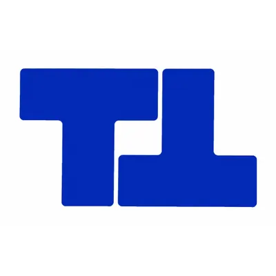 BRADY Floor Marking Tape: T, Solid, Blue, No Legend, 3 in x 8 in, 8 mil Tape Thick - T-Shaped Floor Marking Tape