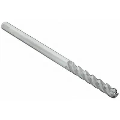 OEM Carbide Ball End Mill, 4 Flute, 1/8" Mill Dia, 1" LOC, 3" OAL - General Purpose Carbide Ball End Mills