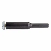 This screw lock-type wheel arbor is designed for use with wheels having a 1/4 in arbor. It features a 1/4 in shank and is used to securely mount grinding or finishing wheels in industrial applications