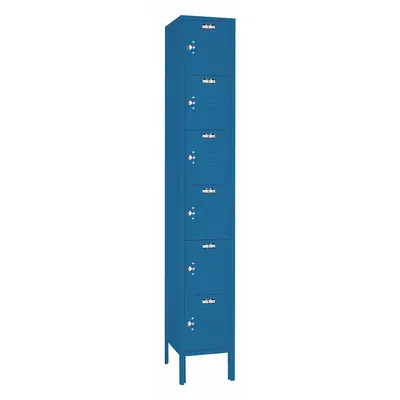 LYON Wardrobe Locker: 12 in x 12 in x 78 in, 6 Tiers, 1 Units Wide, Louvered - Louvered Metal Box Lockers